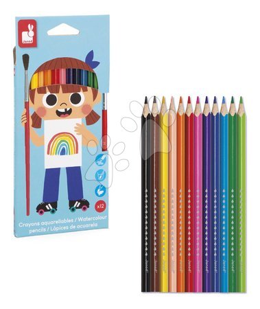 Rajzolás és festés - Akvarell színes ceruzák Watercolour Pencils Janod - 3