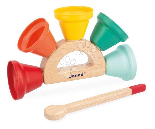 Leseni glasbeni inštrumenti - Drevený hudobný nástroj zvončeky Handbell Gioia Janod - 2