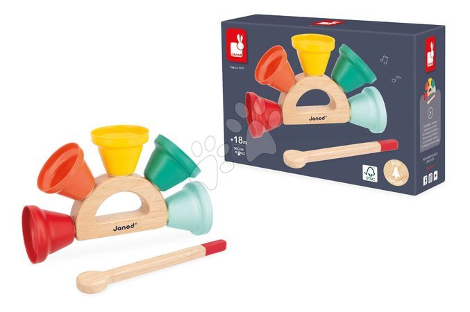 Leseni glasbeni inštrumenti - Drevený hudobný nástroj zvončeky Handbell Gioia Janod - 4