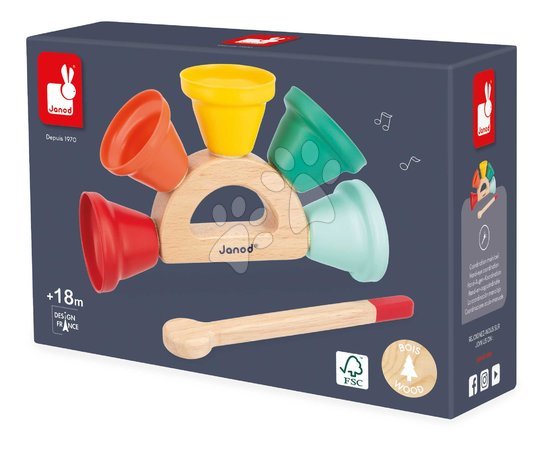 Leseni glasbeni inštrumenti - Drevený hudobný nástroj zvončeky Handbell Gioia Janod - 5