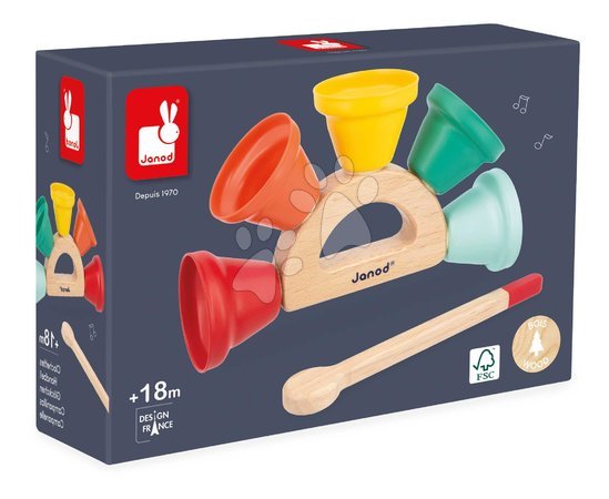 Leseni glasbeni inštrumenti - Drevený hudobný nástroj zvončeky Handbell Gioia Janod - 6