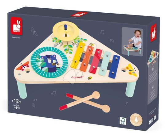 Instrumente de jucărie din lemn - Măsuță muzicală din lemn Musical Table Gioia Janod - 12