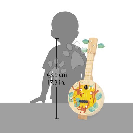 Dřevěné hudební nástroje - Drevený hudobný nástroj bendžo Jungle Banjo Gioia Janod - 2