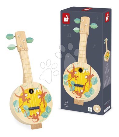 Dřevěné hudební nástroje - Drevený hudobný nástroj bendžo Jungle Banjo Gioia Janod - 3