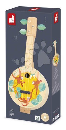 Dřevěné hudební nástroje - Drevený hudobný nástroj bendžo Jungle Banjo Gioia Janod - 4