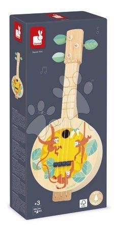 Dřevěné hudební nástroje - Drevený hudobný nástroj bendžo Jungle Banjo Gioia Janod - 5