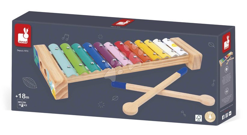 Dřevěné hudební nástroje - Drevený xylofón Xylophone Gioia Janod - 5