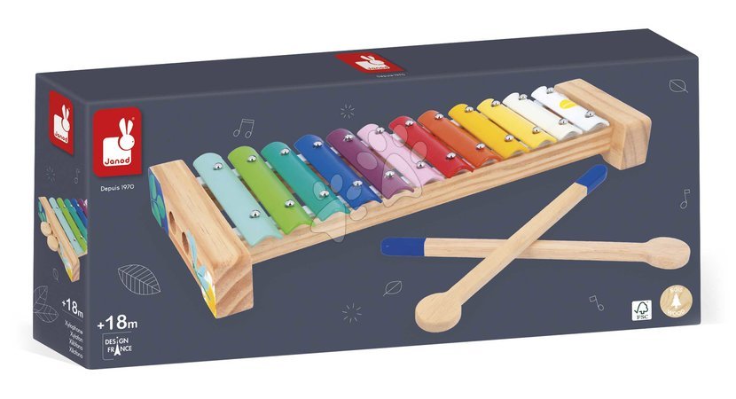 Dřevěné hudební nástroje - Drevený xylofón Xylophone Gioia Janod - 6