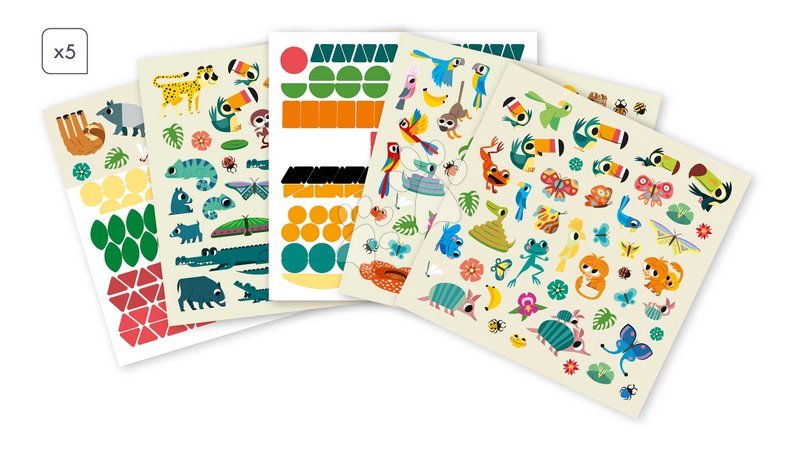 Ръчни работи и творчество - Макси креативен комплект лепене на животни My Arts&Crafts Stickers and Decors Atelier Janod - 5