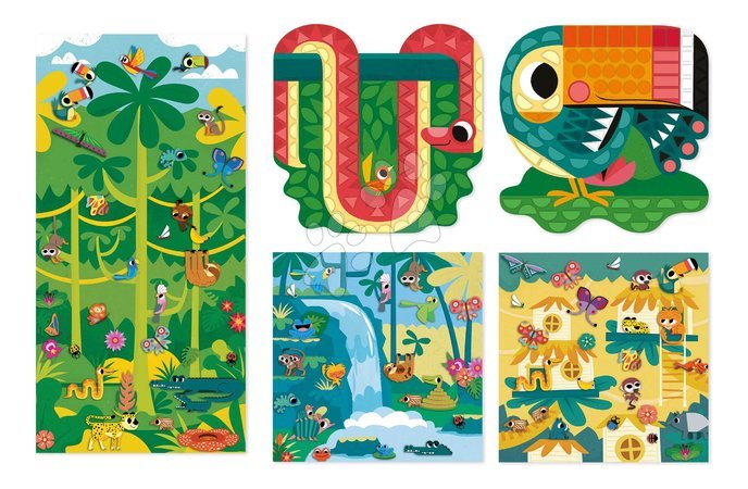 Ръчни работи и творчество - Макси креативен комплект лепене на животни My Arts&Crafts Stickers and Decors Atelier Janod - 10