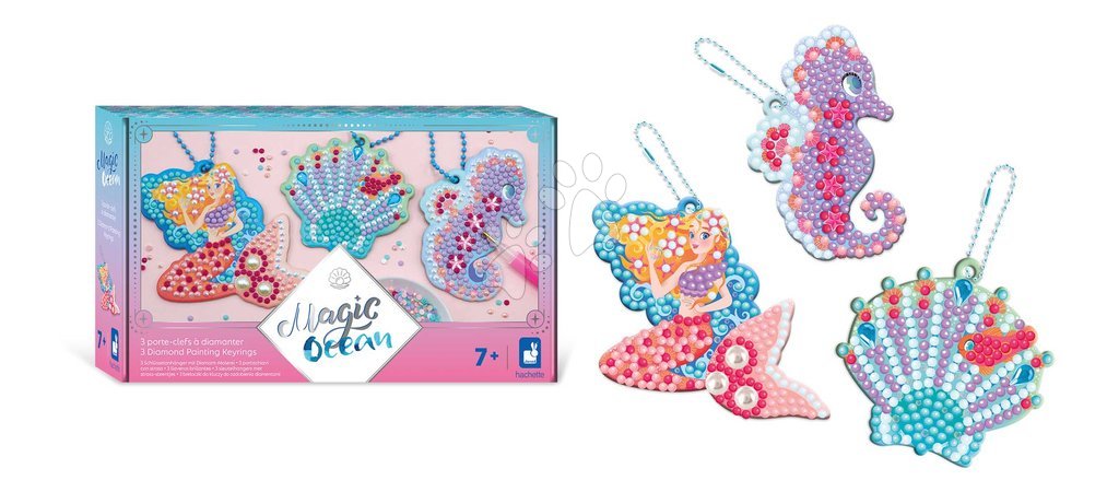 Ръчни работи и творчество - Миди креативен комплект Магически океан Magic Ocean Diamond Key Rings Atelier Janod - 7