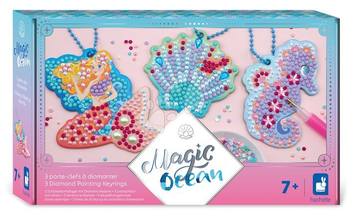 Ръчни работи и творчество - Миди креативен комплект Магически океан Magic Ocean Diamond Key Rings Atelier Janod - 8