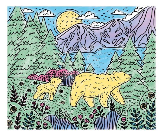 Рисуване и боядисване - Maxi креативен комплект Рисуване Горски животни Magic Painting Forest Atelier Janod - 12
