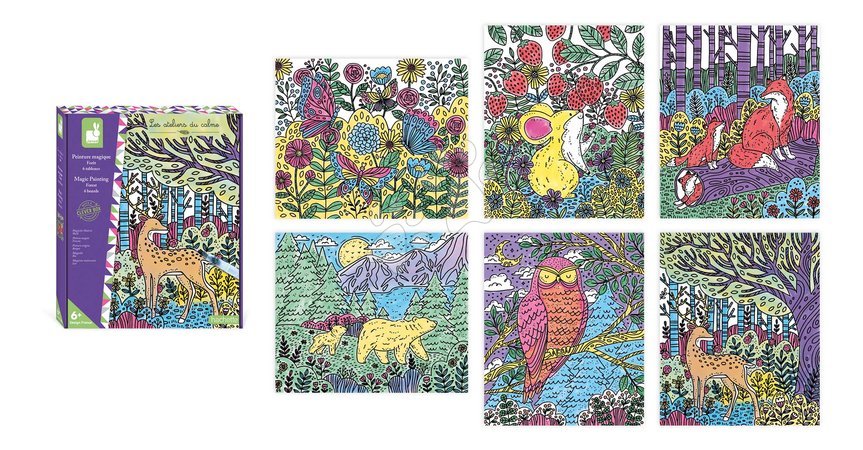 Рисуване и боядисване - Maxi креативен комплект Рисуване Горски животни Magic Painting Forest Atelier Janod - 17