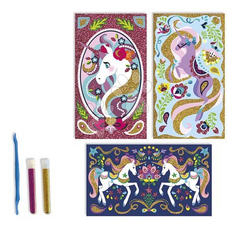 Ръчни работи и творчество - Midi креативен комплект цветен пясък Еднорог Glitter Unicorns Atelier Janod - 8