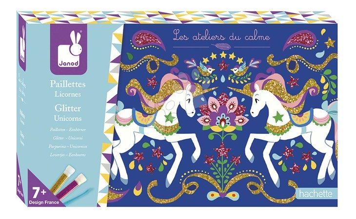 Ръчни работи и творчество - Midi креативен комплект цветен пясък Еднорог Glitter Unicorns Atelier Janod - 10