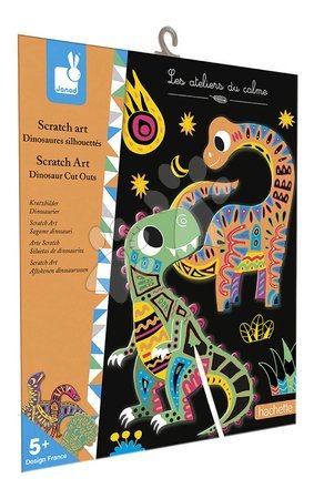 Ръчни работи и творчество - Мини креативен комплект Динозаври Scratch Art Динозавър Изрязване Ателиер Janod - 9