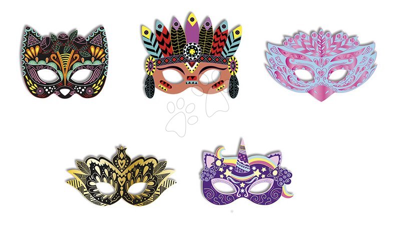 Ruční práce a tvoření - Mini kreatívna sada Party Masky Scratch Art Party Masks Atelier Janod - 7