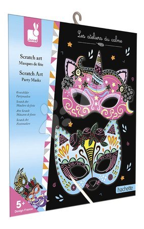 Ruční práce a tvoření - Mini kreatívna sada Party Masky Scratch Art Party Masks Atelier Janod - 9