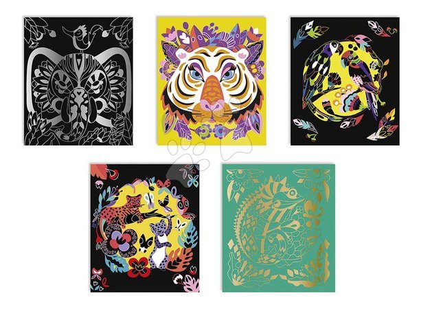 Ръчни работи и творчество - Мини креативен комплект Животните на света Scratch Art Animals of the World Atelier Janod - 6