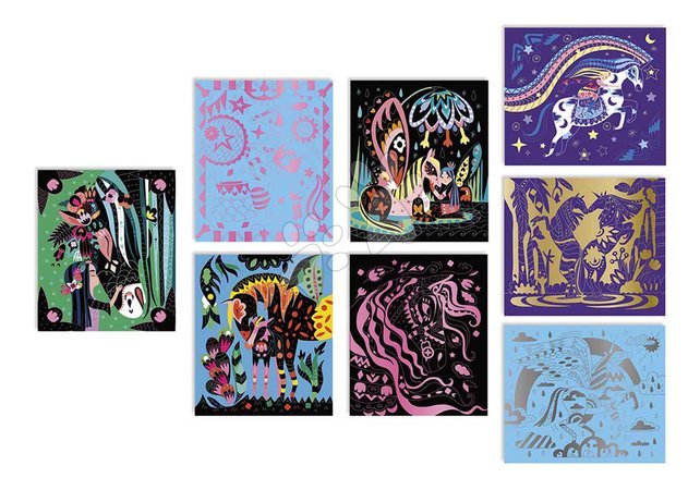 Trabalhos manuais e criação - Maxi conjunto criativo Cavalos e Unicórnios Scratch Art Horses and Unicorns Atelier Janod - 10