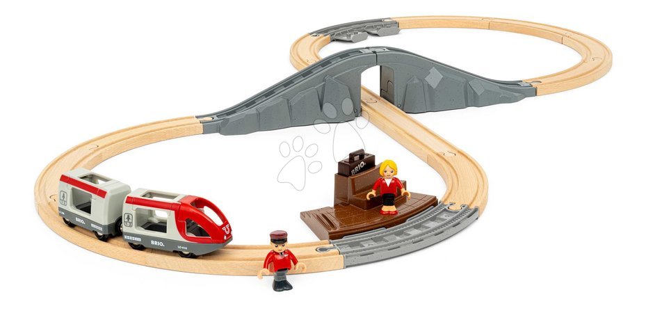 Holzeisenbahnen BRIO - Drevená vláčikodráha Štartovacia súprava Starter Travel Train Set BRIO