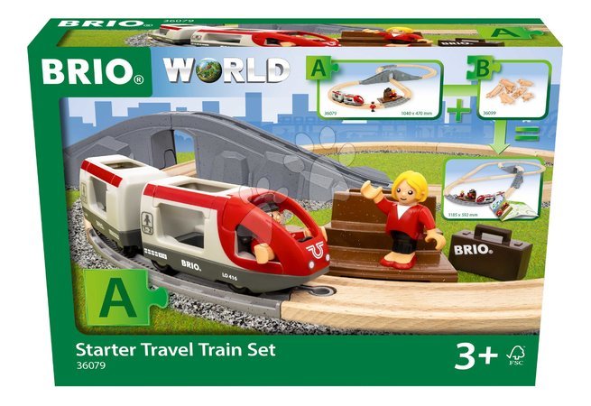 Holzeisenbahnen BRIO - Drevená vláčikodráha Štartovacia súprava Starter Travel Train Set BRIO - 2