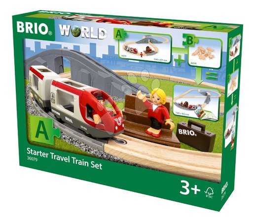 Holzeisenbahnen BRIO - Drevená vláčikodráha Štartovacia súprava Starter Travel Train Set BRIO - 3