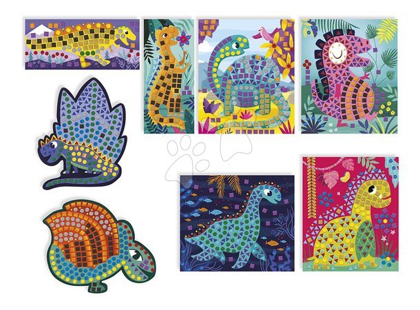 Ръчни работи и творчество - Макси креативен комплект Мозайка Динозаври Mosaics Dinosaurs Atelier Janod - 9