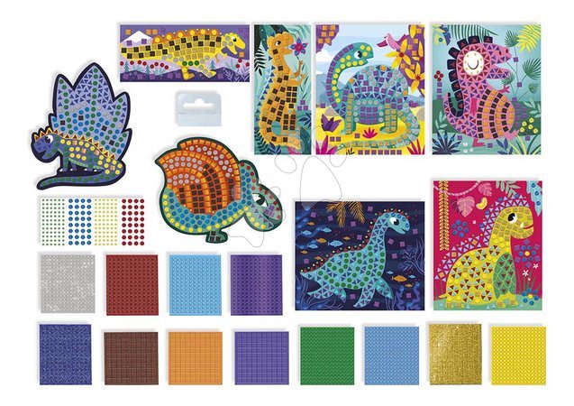 Ръчни работи и творчество - Макси креативен комплект Мозайка Динозаври Mosaics Dinosaurs Atelier Janod - 10