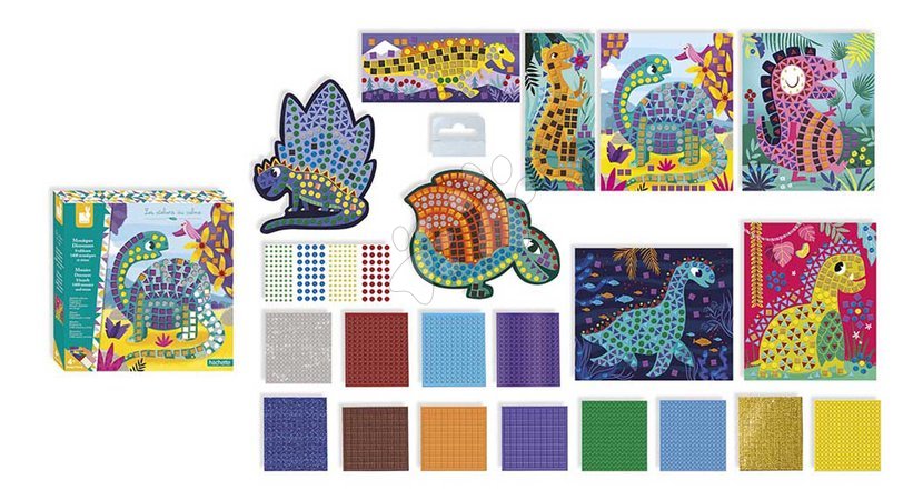 Ръчни работи и творчество - Макси креативен комплект Мозайка Динозаври Mosaics Dinosaurs Atelier Janod - 25