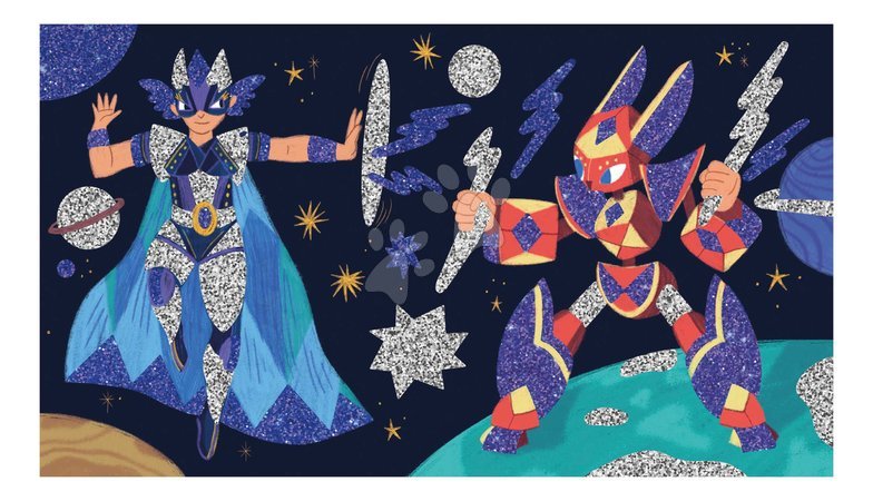 Ръчни работи и творчество - Midi креативен комплект цветен пясък Герои Glitter Heroes Atelier Janod - 2