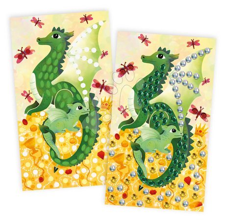 Prace ręczne i tworzenie - Midi kreatívna sada Obrázky s flitrami Draky Sequins to Stick Dragons Atelier Janod - 1