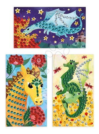 Prace ręczne i tworzenie - Midi kreatívna sada Obrázky s flitrami Draky Sequins to Stick Dragons Atelier Janod - 4