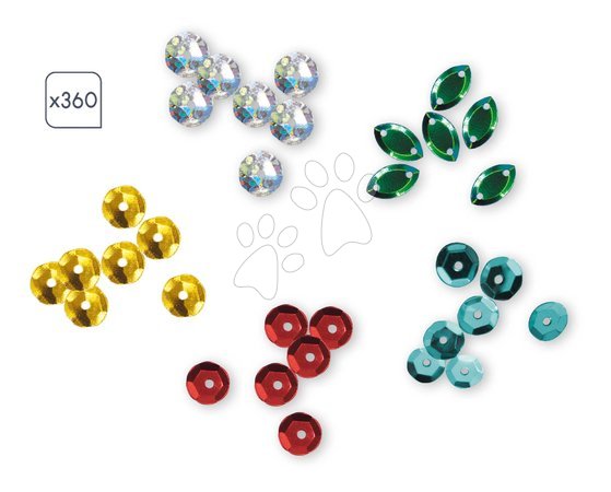 Prace ręczne i tworzenie - Midi kreatívna sada Obrázky s flitrami Draky Sequins to Stick Dragons Atelier Janod - 5