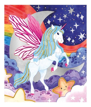 Рисуване и боядисване - Maxi kreatívna sada 3D maľovanie Jednorožce Pearlescent and 3D Painting Unicorns Atelier Janod