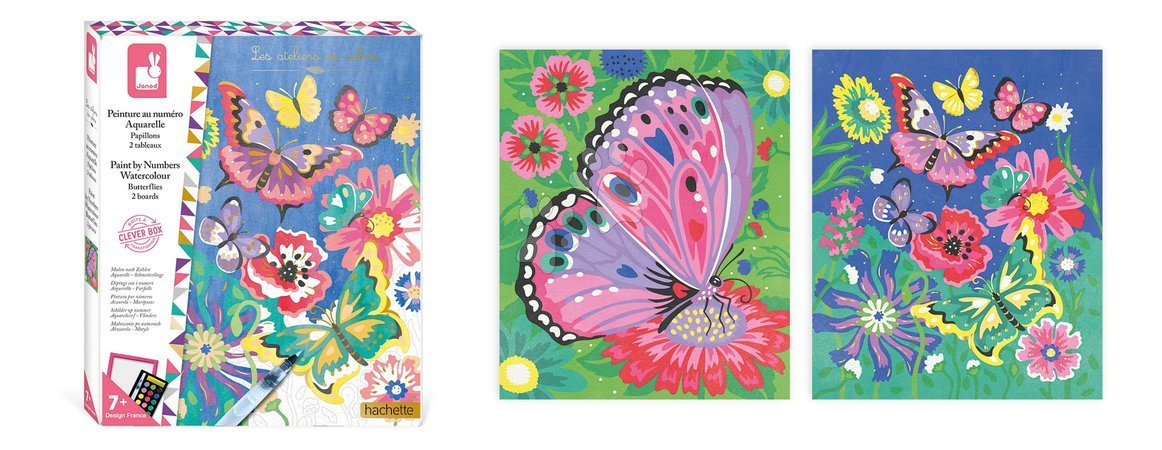 Рисуване и боядисване - Maxi креативен комплект Рисуване по номера - Пеперуди Painting by Numbers Atelier Janod - 5