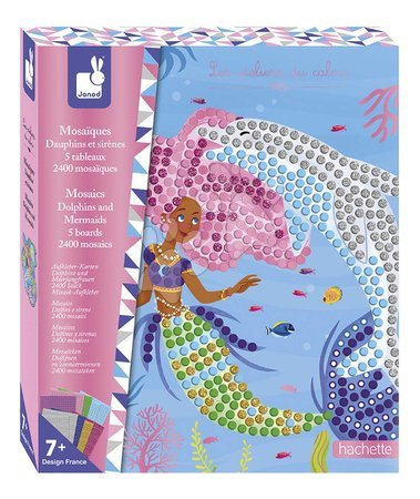 Trabalhos manuais e criação - Maxi conjunto criativo Mosaico Golfinhos e Sereias Mosaics Dolphins and Mermaids Atelier Janod - 15