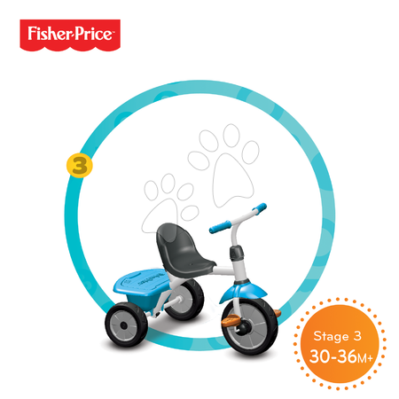 Tricikli za djecu od 10 mjeseci - SMART TRIKE 3450633 trojkolka Fisher-Price Jolly Plus s ohrádkou slnečníkom a textilom modro-oranžová od 10 mesiacov - 2