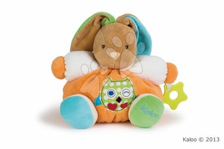 Plüssjátékok - Plüss nyuszi csörgővel és rágókával Colors-Chubby Rabbit Owl Kaloo