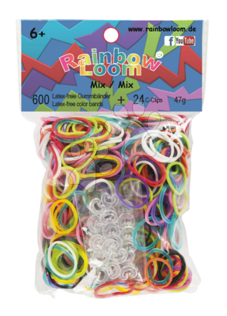 Mix elastice originale Rainbow Loom colorate cu 600 bucăţi de la 6 ani