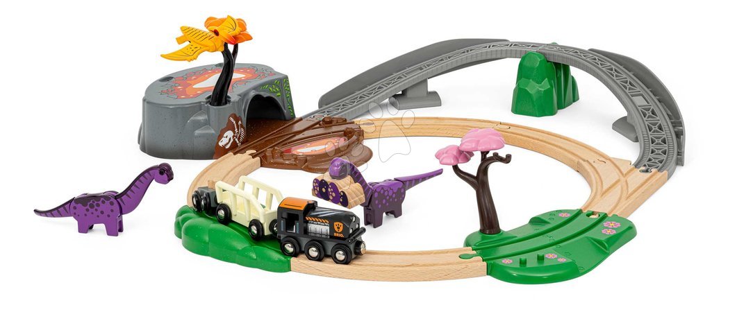 Holzeisenbahnen BRIO - Drevená vláčikodráha Dobrodružná sada Dinosaur Adventure Set BRIO_1