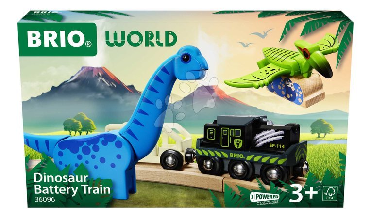 Holzeisenbahnen BRIO - Vláčik elektronický s nákladným vozňom Dinosaur Battery Train BRIO - 2