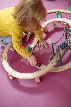 Trenuri din lemn și căi ferată - Cale ferată din lemn cu gară Train Set with Bridge Eichhorn - 3