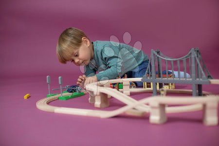 Trenuri din lemn și căi ferată - Cale ferată din lemn cu gară Train Set with Bridge Eichhorn - 4