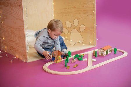 Trenuri din lemn și căi ferată - Cale ferată din lemn cu gară Train Set with Bridge Eichhorn - 8