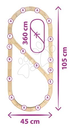 Drewniane pociągi i kolejki - Drewniana kolejka szynowa z budynkiem gospodarczym oraz tunelem Train Set Farm Eichhorn - 7