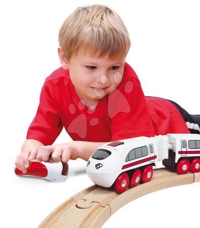 Dřevěné hračky - Náhradné diely k vláčkodráhe Train Remote Controlled Train Eichhorn vlak na diaľkové ovládanie s 5 funkciami 20,5 cm dĺžka od 3 rokov EH1316_1