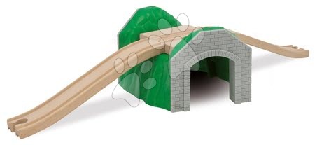 Dřevěné hračky - Náhradní díly k vláčkodráze Train Tunnel Tracks Eichhorn tunel s nadjezdem 3 díly 53 cm délka