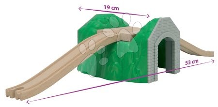 Dřevěné hračky - Náhradní díly k vláčkodráze Train Tunnel Tracks Eichhorn tunel s nadjezdem 3 díly 53 cm délka_1